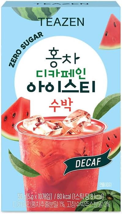 Teazen Tea Iced Tea 1.8 oz (50 g) x 10 Packs, Watermelon Zero Sugar Ice Tea 1.8 oz (50 g) x 10 Pieces