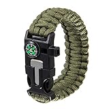 Bryights Paracord Survival Armband Mit Micro Regenschirm Seil Armband Outdoor Survival Kompass Pfeife Feuerstein Leben Rettung Armband Taktisches Armband-Armeegrün