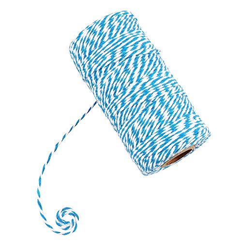 Image of jijAcraft Blue and White Twine String, 328 Feet Christmas Bakers Twine String, 2MM Heavy Duty Packing String for DIY Crafts, Christmas Decoration, Gift Wrapping, Craft Wrapping