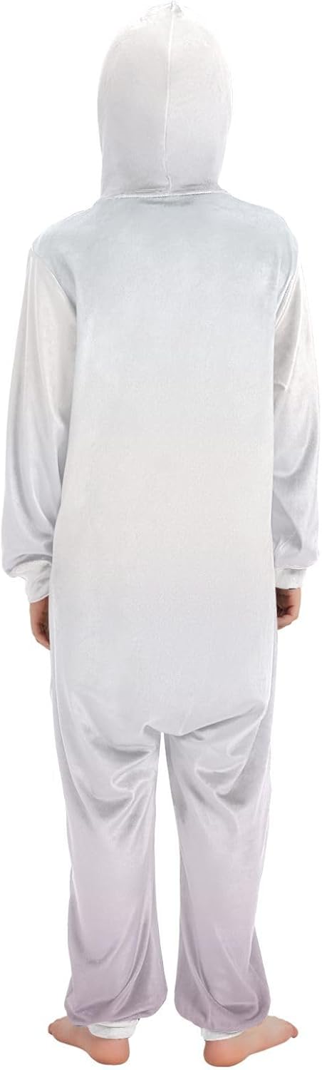 Unisex Onesie Soft Casual Hooded One-Piecing Loungewear Sleepwear for Parties Sleepovers 4-14Y