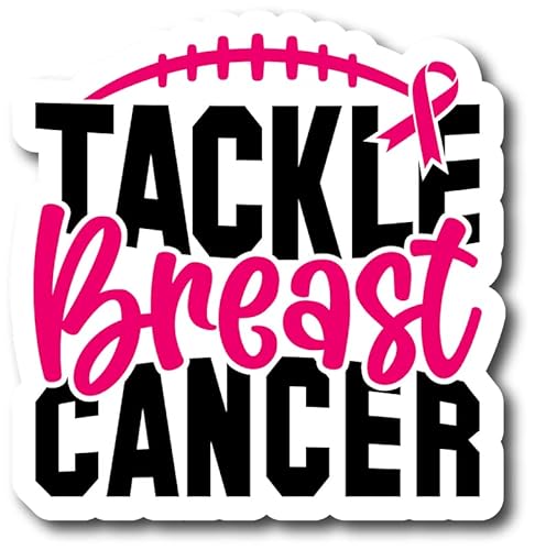 Tackle Breast Cancer | Breast Cancer Awareness Month | Great Gift Idea|Decal Sticker|2 Pack| 5 Inch Stickers|S11711