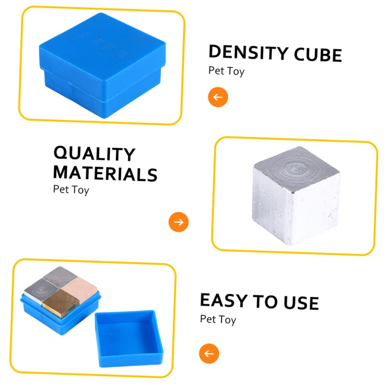 BESPORTBLE 5 Set Blocchi Cubici per Esperimenti in Rame Ferro Alluminio e Legno per Insegnamento Scolastico Strumento Didattico per Cognizione e Creatività