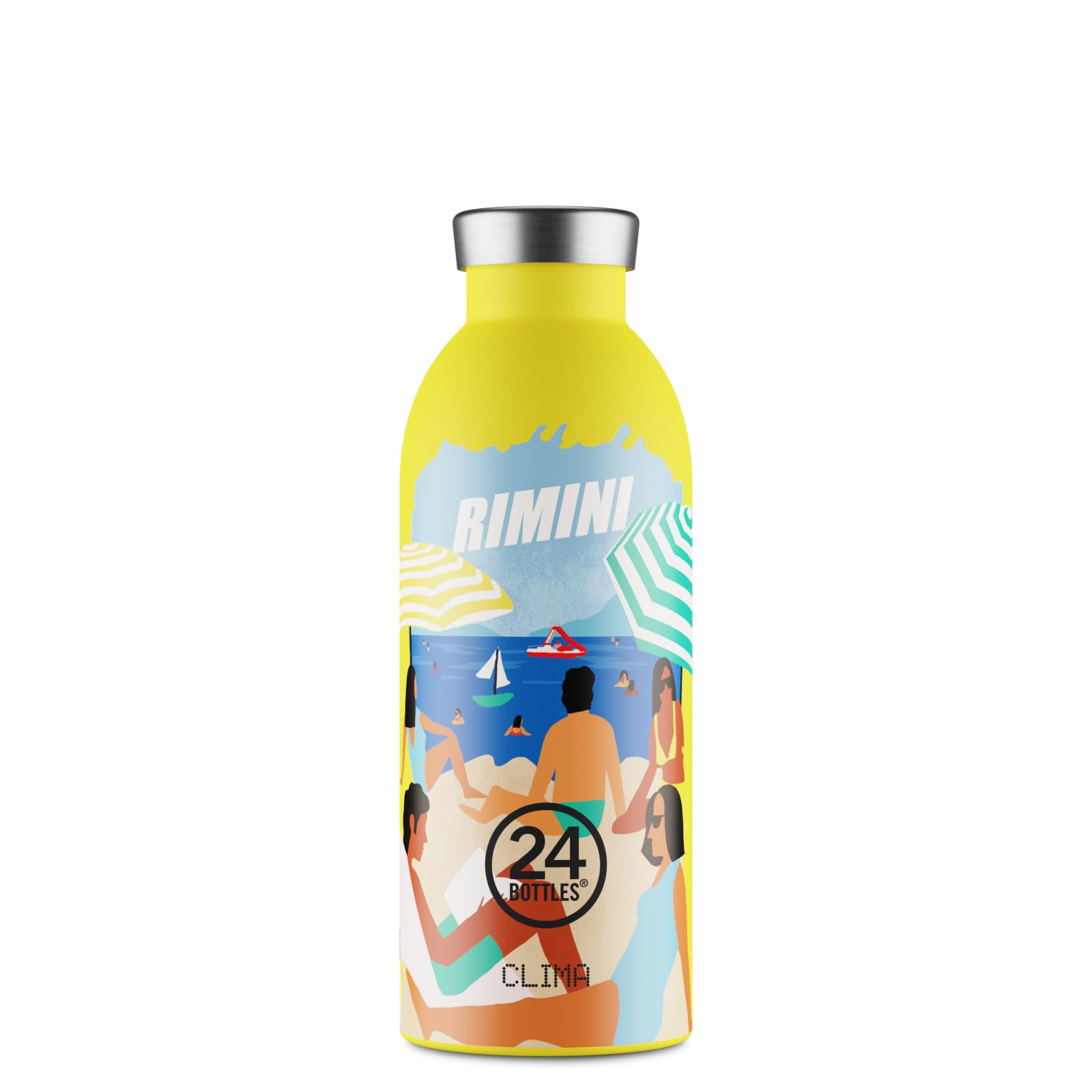 24BOTTLES Clima Bottle - Gourde Isotherme 500 ml Inox 100% Hermétique, Bouteille Isotherme (12h Hot/24h Cold) Idéal comme Gourde Sport, Voyage et Bureau, Bouteilles Water Bottle Ecologique, Rimini