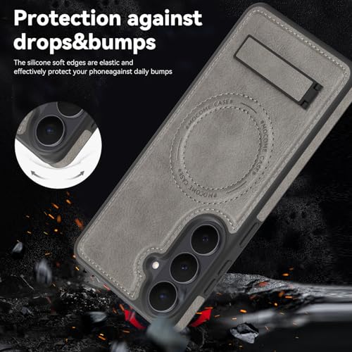 Image of Lunivop for Samsung Galaxy S26 Plus Case PU Leather 6.7 inch Grey