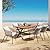 GO 7 Pieces Patio Dining Set, All-Weather Outdoor Furniture Set with Dining Table and Chairs, Acacia Wood Tabletop, Metal Frame, for for Garden, Backyard, Balcony, Beige