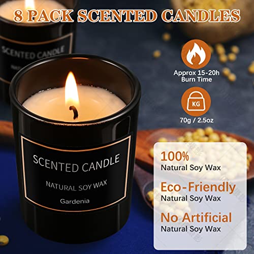 Qizeion 8 Pack Candles For Home Scented Aromatherapy Candles Gifts Set For Women Soy Wax Long Lasting Jar Candles For Birthday Mother's Day Gifts, 3.5Oz #TOP2
