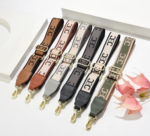 Image of Purse Strap Wide Replacement Crossbody Bag Straps, 1.5 inch Canvas Handbag Shoulder Strap, Adjustable Tote Belt(Gold Hardware