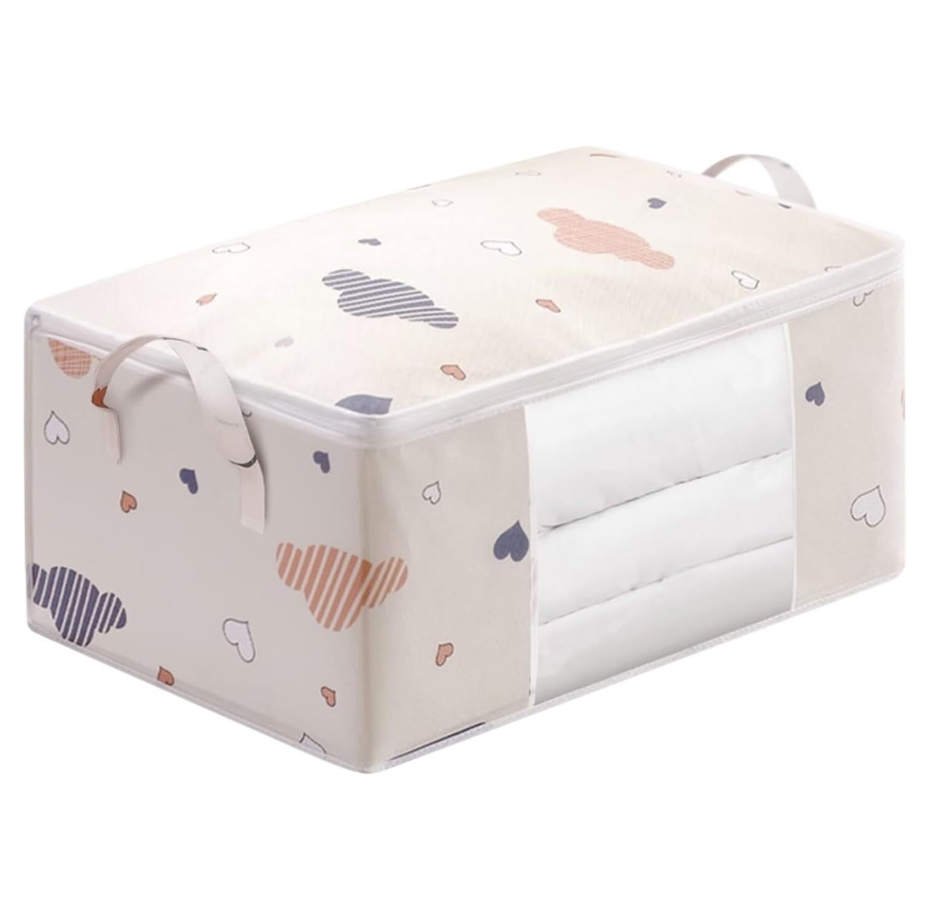 Torby Do Przechowywania Pocieszyciel Torba Do Przechowywania Z Przezroczystym Uchwytem Okna Odzież Szafa Szuflady Organizator Box Przeprowadzka(Beige,50L)