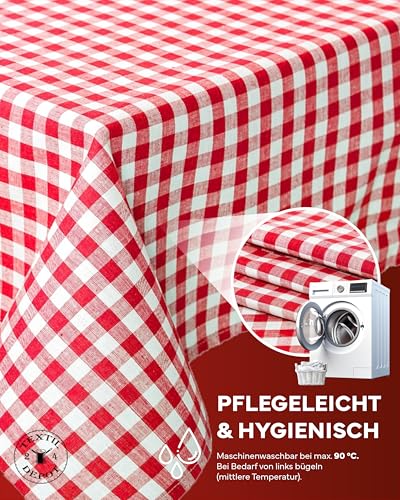 Nappe à carreaux rectangulaire coton rouge nappe de table style campagnard