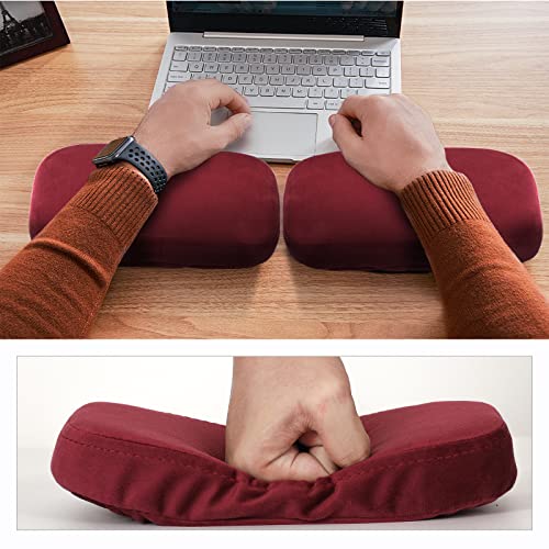 Comfort Memory Foam Armrest Pads For Office Chair Gaming Chair Arm Rest Covers For Elbows Ergonomic Armrest Pillow Pads For Desk Chair (Burgandy, Set Of 2) #TOP2