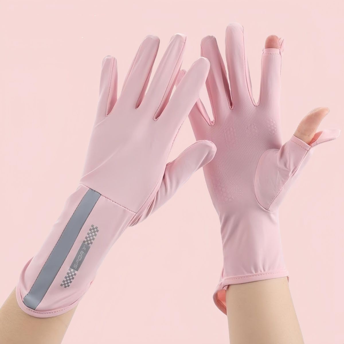 Hand Gloves for Bike Riding for Women Sun Protection & Anti-Skid, Breathable, Open Finger Touch Screen, Driving, Cycling, Summer Cooling (Pink, Hand Gloves)-image-27