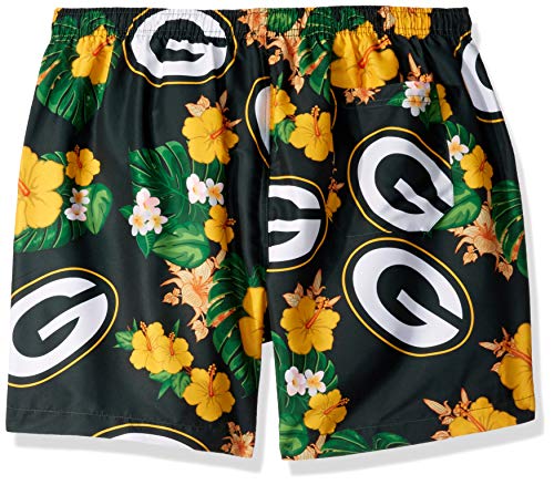 Image of FOCO NFL Mens NFL Team Logo Floral Hawaiian Swim Suit Trunks