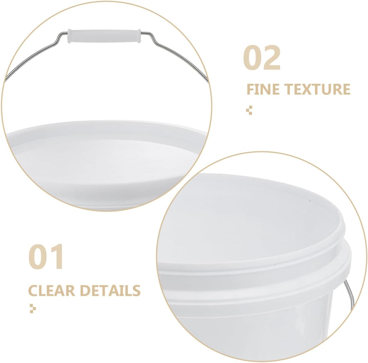 Cabilock 1.5 Gallon Plastic Sealed Bucket with Lid and Handle Food Grade Household Storage Pail for Paint Pet Food Water and More