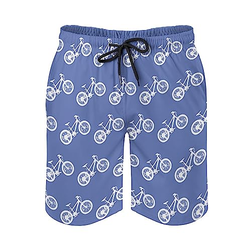 Bike Bycycle Pattern Mens Swim Trunks Quick Dry Beach Shorts Casual Sports Board Shorts Swimwear with Pocket2