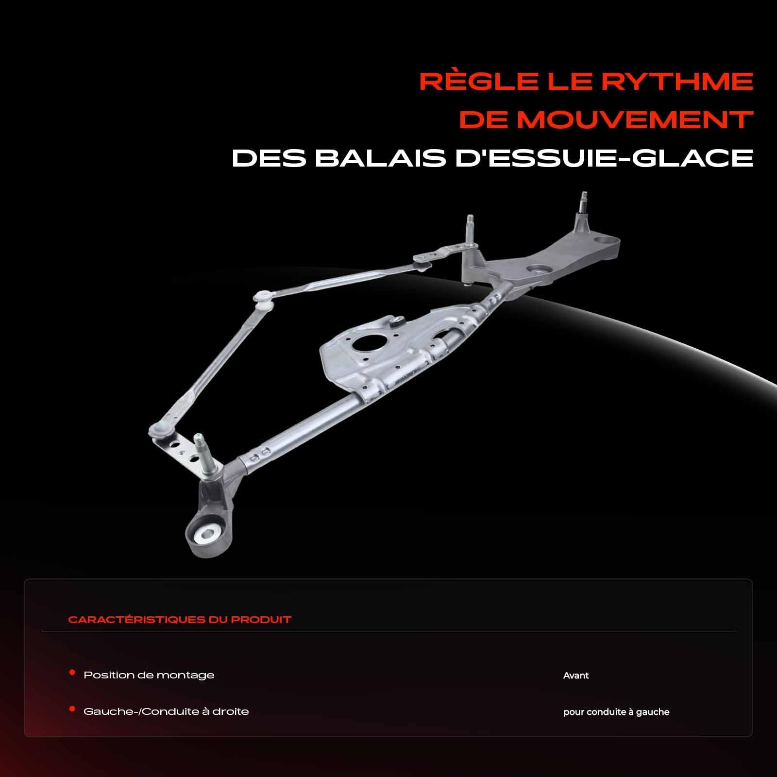 Frankberg Tringlerie d'essuie-glace sans moteur, avant, 1648200041