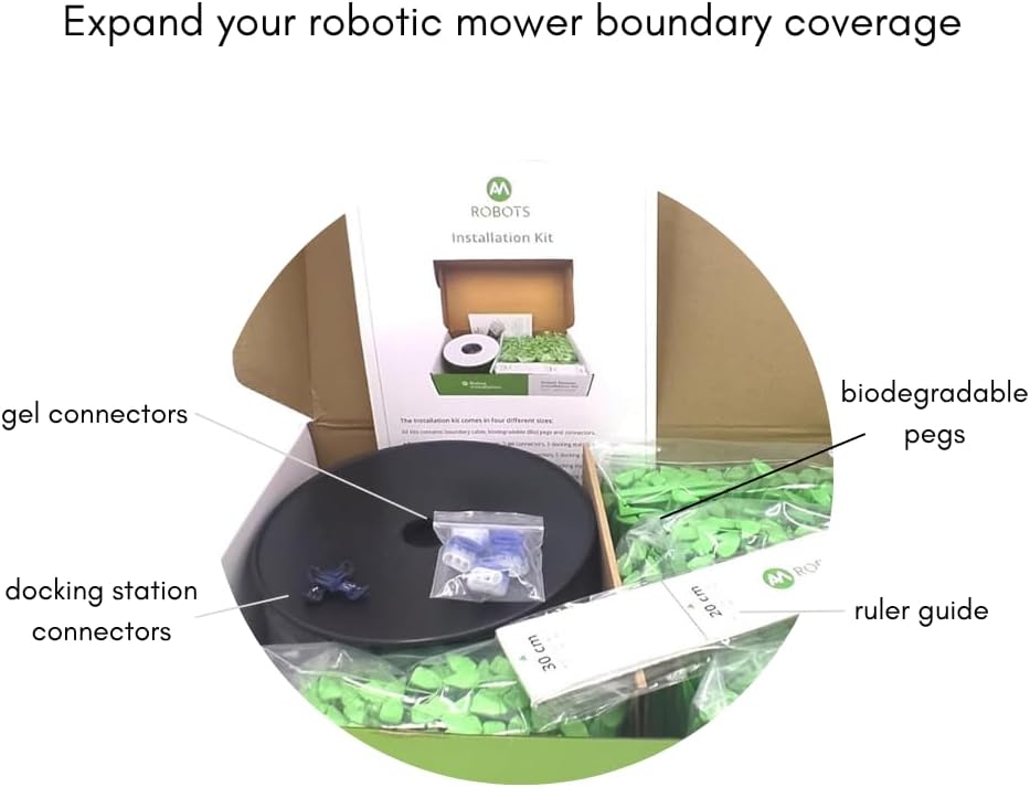 Robotic Lawnmower Installation Kit, 800 Ft Boundary Wire, 400 Anchor Stakes, 5 Cable Connectors