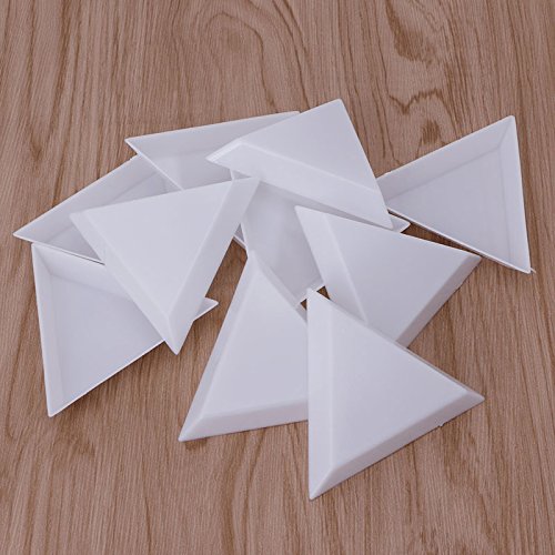 10Pcs For Triangle Rhinestones Beads Crystal Art Sorting Trays Whit