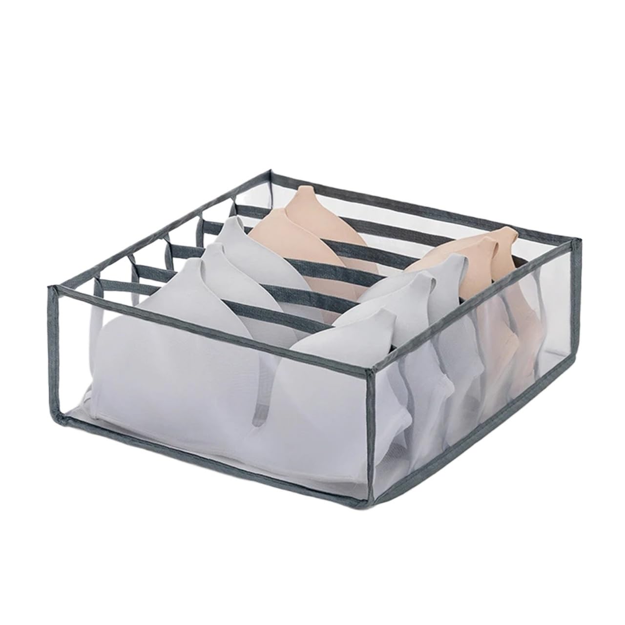 GYTTDERFL Sock Organiser Closet Organizer For Underwear Socks Home Cabinet Divider Storage Box Drawer Organizers Bra(Gray 6 grids)