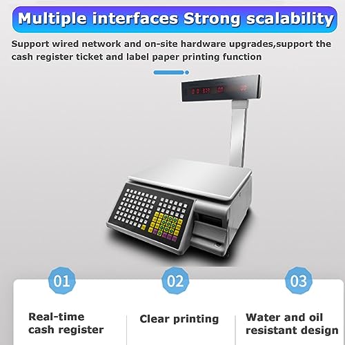 Báscula Digital Comercial con Impresora y Pantalla LCD miniatura 3