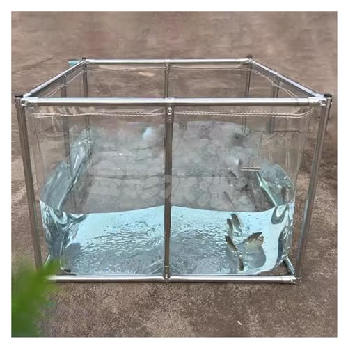 PHLEPS GrandeEstanque De Peces De Lona De PVC Transparente Con Soporte, Tanque De Agua For Acuicultura Material De 0,8 Mm Más Grueso Resistente A La Intemperie Y A La Oxidación Se Utiliza Principalmen