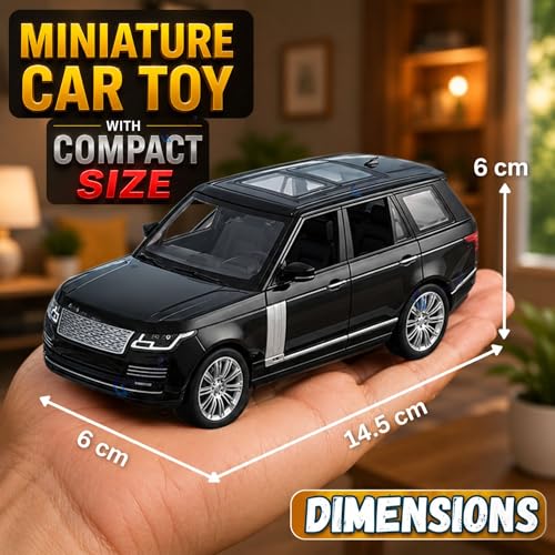 Image of GRAPHENE 1:32 Scale Diecast Model Car Toy Metal SUV Pullback Openable Doors Light & Sound Friction Power Realistic Miniature Car Model Vehicle Toy for Kids Boys Girls (Black)