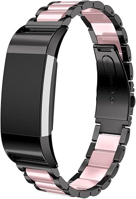 Metal Watchband Compatible with Fitbit Charge 2 Quick Easy Fit Stainless Steel Wristband Strap Replacement for Charge 2 Smartwatch Accessory