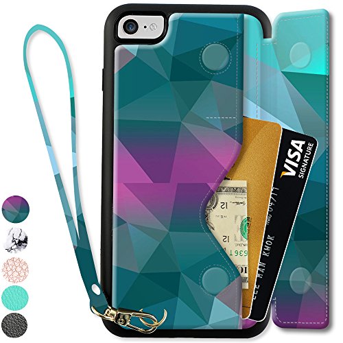ZVEdeng iPhone 8 Wallet Case with Wrist Strap, iPhone 8 Card Holder Case