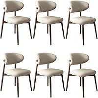 Vista 40 de YVYKFZD Dining Chairs Set, Upholstered Kitchen Chairs, Dining Room Chair with Wooden Legs and Curved Back, Leather Living Room Chair, for Offices