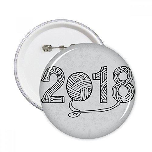 Badge bouton 2018 Bonne Année aux finitions soignées pour customisation de veste