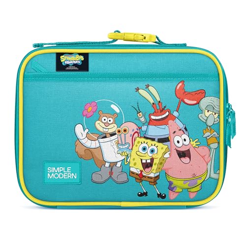 Simple Modern SpongeBob SquarePants Kids Lunch Box for School | Reusable Insulated Lunch Bag for Toddler, Girl, and Boy | Exterior & Interior Pockets | Hadley Collection | SpongeBob Pals