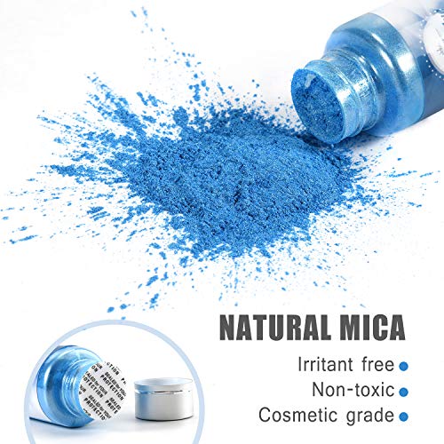 Epoxy Resin Dye- 25 Color Mica Powder - Pigment Powder for Bath Bomb,Soap Making Colorant , Resin Dye, Eye Shadow, Blush, Nail Art, Resin Jewelry, Craft Projects(0.35 oz Each Color)