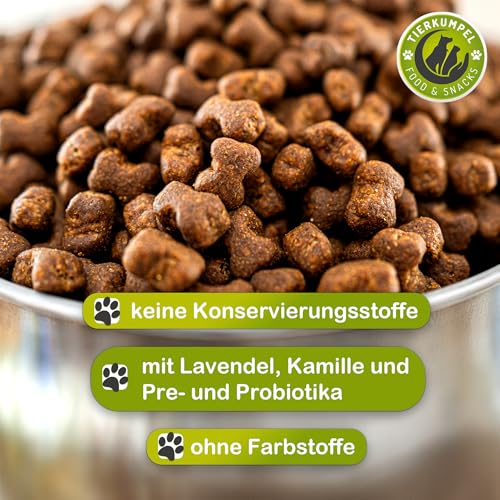 Tierkumpel Food & Snack - 150g Beruhigende Leckerlis für Hund und Katze - Natürliche Beruhigung mit Lavendel und Kamille bei Stress, Angst und Nervosität - Hunde Leckerlie probiotisch zur Entspannung