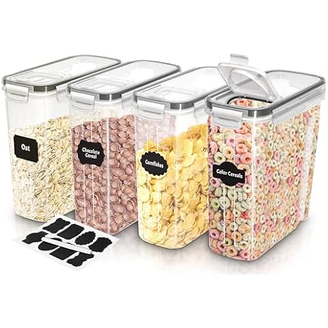 Utopia Kitchen Cereal Containers Storage - 4 Pack Cover