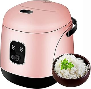 HHORB Mini Cuociriso da 1,2 Litri con Pentola Interna Antiaderente, Spatola E Misurino, Contenitore per Alimenti Elettrico per Pranzo al Sacco per 1-2 Persone,Verde,Rosa