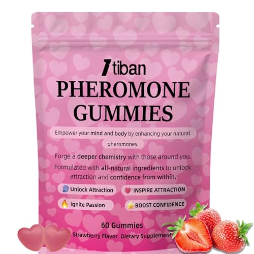 Itiban Pheromone Gummies for her Women Slippery Elm Enhance Charm Supports Balance Confidence & Social Vibe Vegan Non-GMO Gluten-Free Strawberry Flavor 60 Gummies