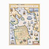 Xplorer Maps San Francisco Bay Hand-Drawn Map – 24x18 Vintage-Style Lithographic Print – Made in USA