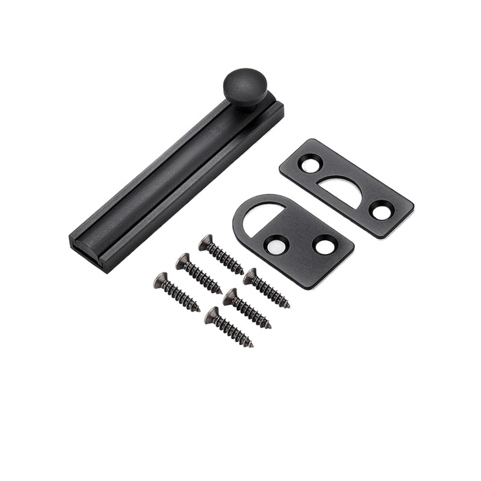 3pcs All-Copper Bolts Latch Surface Mounted Door Lock Strong for Home Hardware for Door(3 inch Dumb Black)