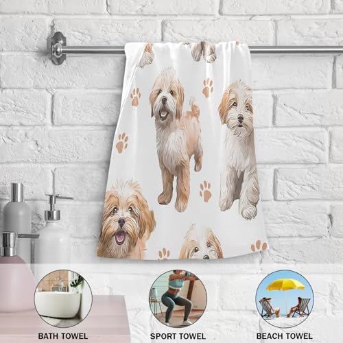 Toalla de gimnasio y baño absorbente con estampado de Yorkshire Terrier, pack de 2 7