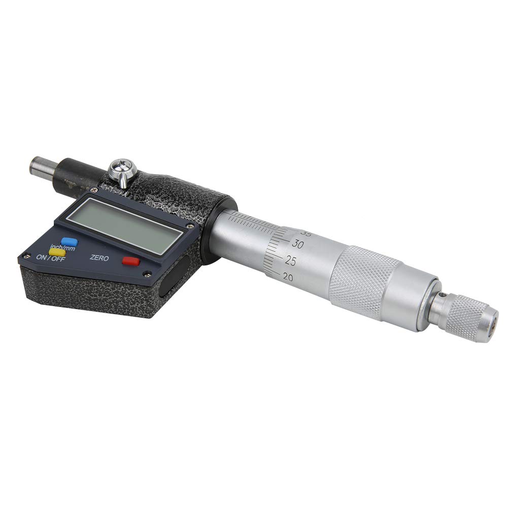 Micrometro Digitale 0-25 mm Alta Precisione con Testina in Carburo Cementato Strumento Misura Professionale per Lavorazione Metallo Meccanica Industria Attrezzatura Metrologia Fresa Fresatrice