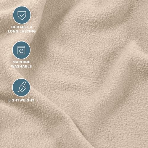 Image of Bare Home Super Soft Fleece Sheet Set (Twin XL, Sand) | Extra Plush Polar Fleece, No-Pilling Bed Sheets, All-Season, Cozy Warmth, Deep Pockets 6 to 15 Inches