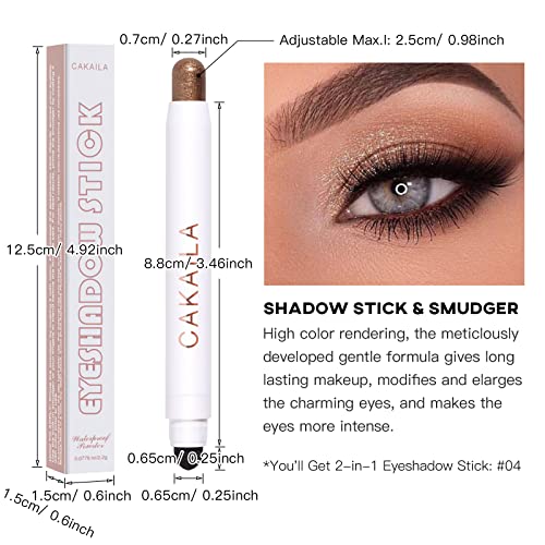 Lokfar Cream Eye-Shadow Stick, Waterproof Cream Eyeshadow Pen Rotatable Creamy Eye Shadow Pencil Crayon, Matte And Shimmer Eyeshadow Makeup Stick With Sponge Smudger (04# Cocoa Shimmer) #TOP1