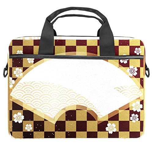 Housse ordinateur bandoulière 13.3 motif éventail japonais