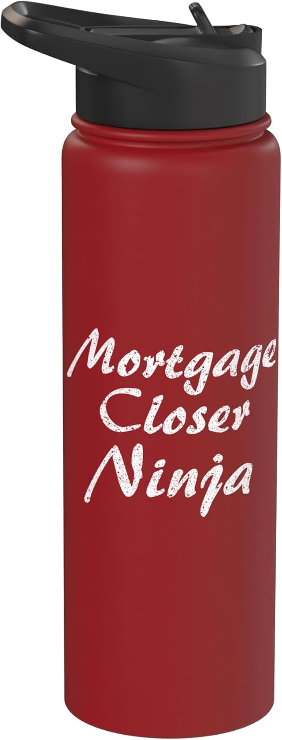 Mortgage Closer Tshirt Job Occupation Funny Work Title Stainless Steel Insulated Water Bottle