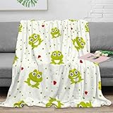 NAOFEKUID 3D Gedruckte Cartoon Frosch Decke Mikrofaser Heimdeko Frosch Muster Tagesdecke für Erwachsene Jugend Sofa 40x50(100x130cm)
