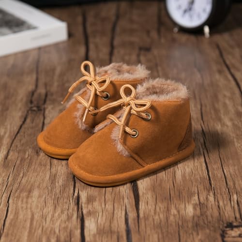 Image of Clowora Baby Boys Girls Shoes Non-Slip Rubber Sole Sneakers Infant First Walking Toddler Crib Shoes Newborn Loafers Flats. (13 /Brown,0-6 Months)