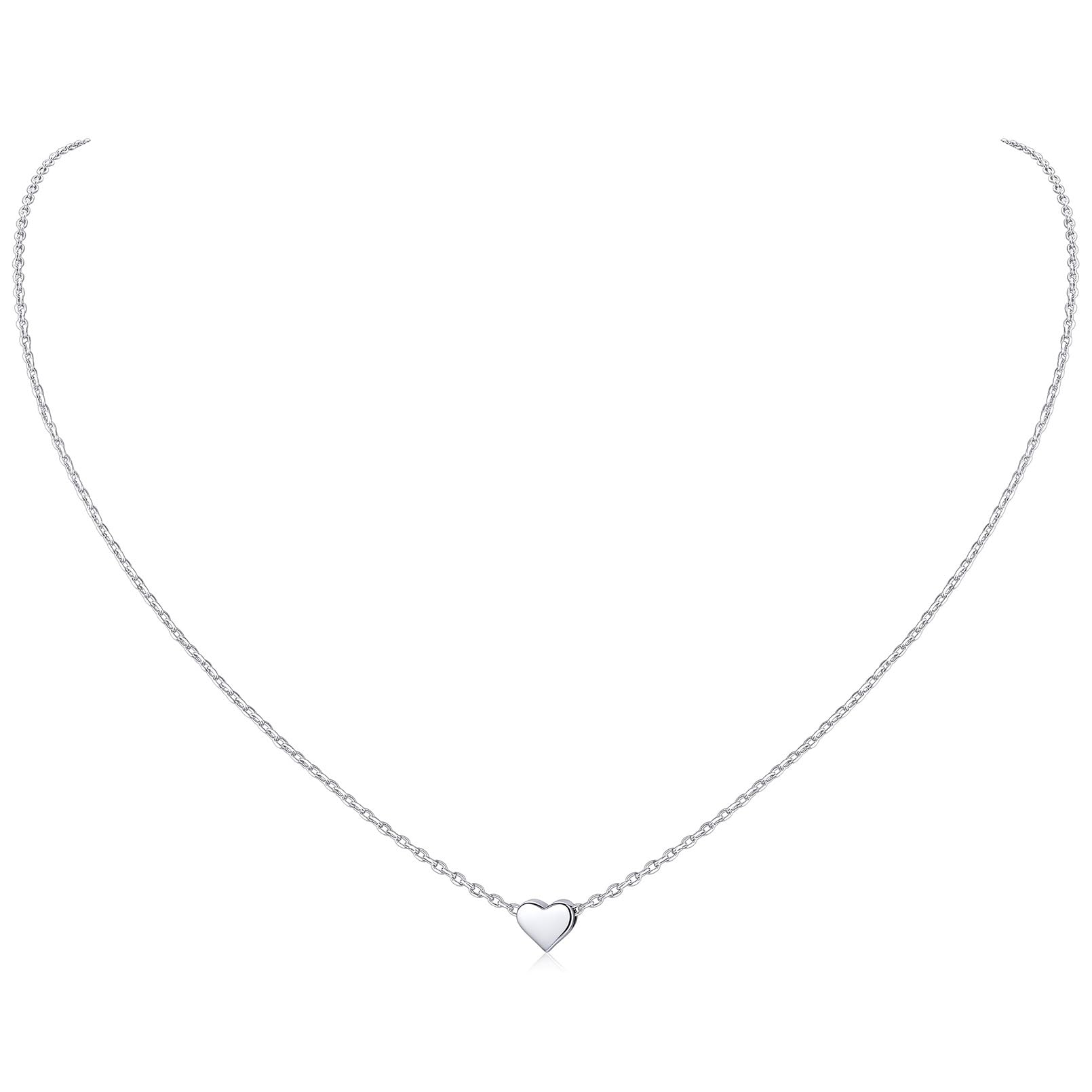 ChicSilver Collana girocollo da donna, argento/placcato oro/rosa oro, gioielli a girocollo con ciondolo a forma di cuore/luna/stella, catenina corta da 40 + 5 cm, regalo per migliore amica, donne e