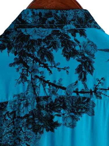 Image of JOTOOK Mens Hawaiian Shirt Short Sleeve Button Down Tropical Shirts Casual Floral Summer Beach Shirt