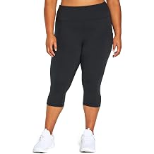 Marika Womens Plus Size Uma High Rise Pocket Tummy Control Capri Legging