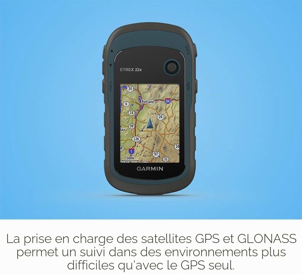 Garmin 010-02256-00 eTrex 22x, Navigateur GPS Portable Robuste, Noir/Bleu Marine