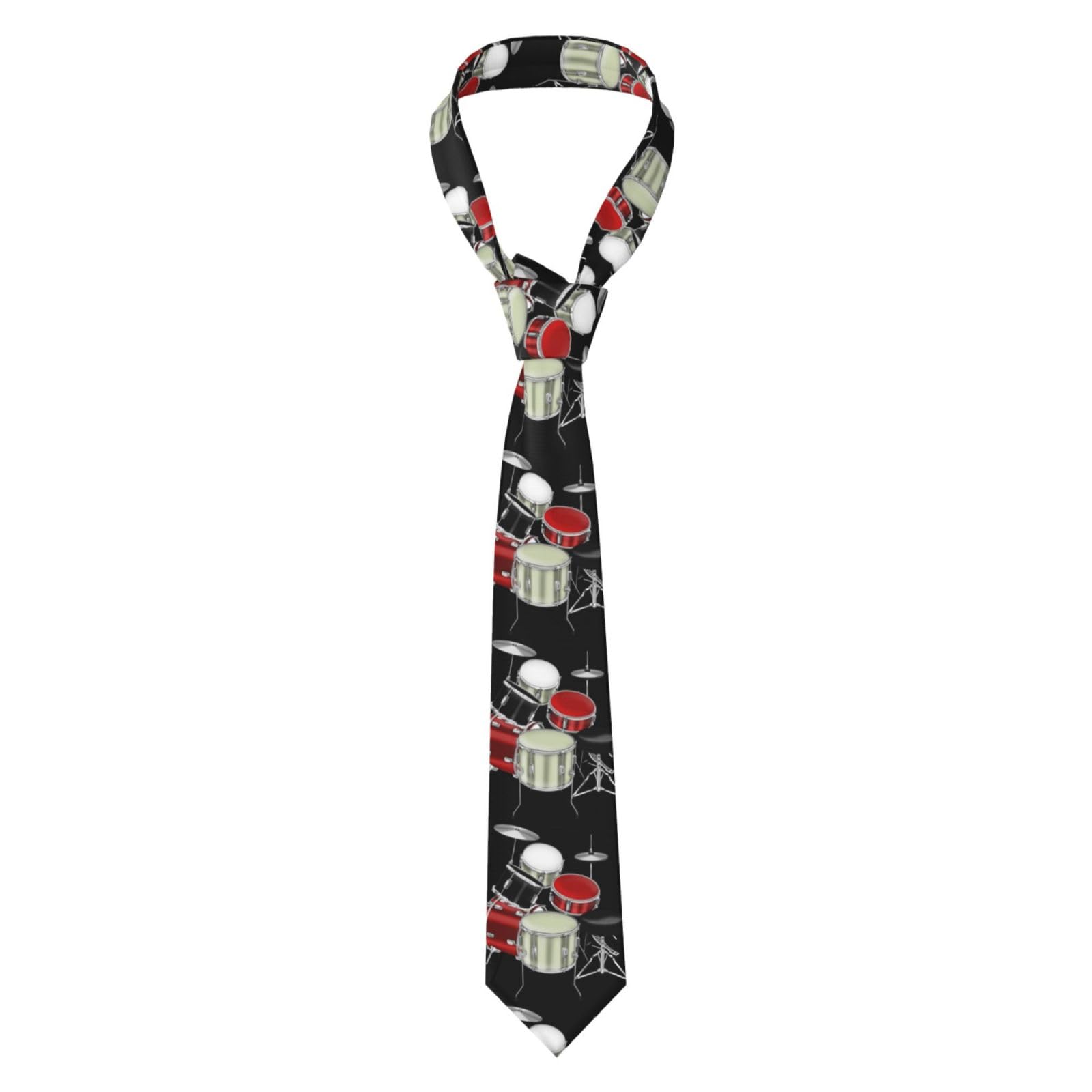 Hnnkloy Men's Black Classic Neck Tie Drum Kit Necktie